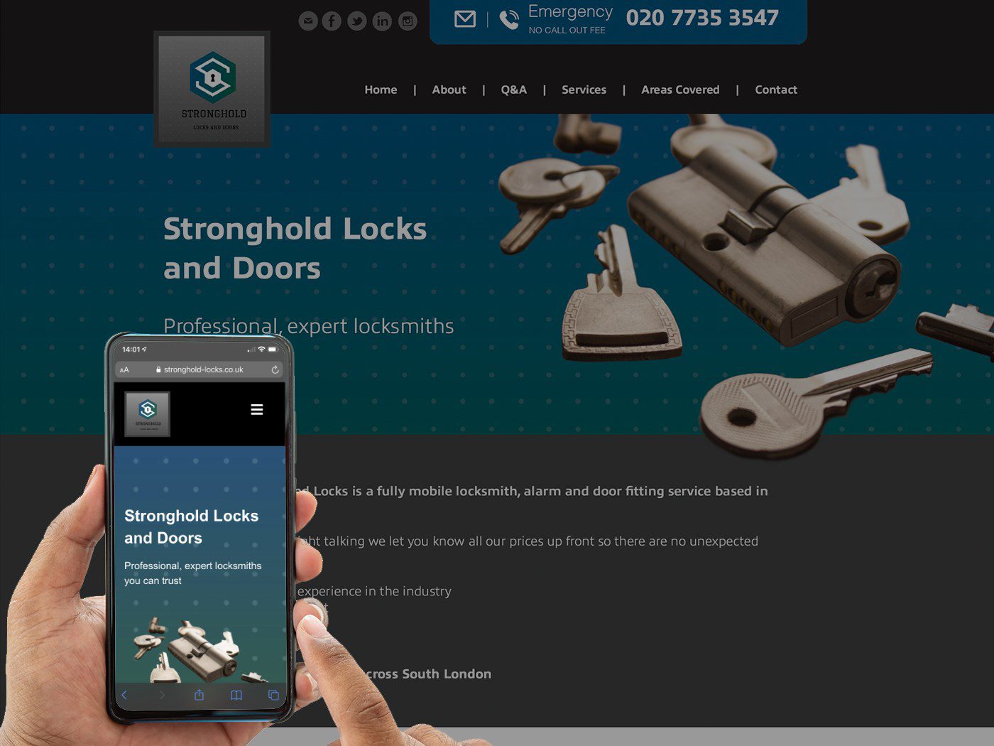 Portfolio stronghold locksmiths london website websites for locksmiths